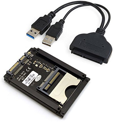 Cablecc SATA 22Pin to USB 3.0 to CFast Card Adapter 2.5 inch Hard Disk Case SSD HDD CFast Card Reader for PC Laptop