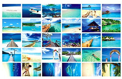 HOSTEESSCHOICE Reisepostkarten, Set mit 30 Postkarten, verschiedene Motive aus der ganzen Welt, verschiedene Postkarten, 10,2 x 15,2 cm, Malediven