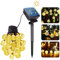 LooHome Solar-Lichterkette für den Außenbereich, 30 LEDs, Kristallkugeln, Außen-Lichterkette, warmweiß, wasserdicht, IP65, 8 Modi, Außendekoration für Garten, Balkon, Terrasse, Party
