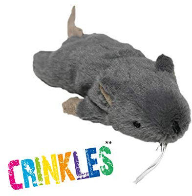 Tyrol | Jouet Peluche en forme de Souris Géante | A base de Papier Crinckle et d'Herbe | Aide au Développement Physique et Mental du Chat | Taille de 20 cm | 1 unité