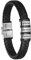 Bosajewel Personalisiertes Lederarmband für Herren Silber Name Perlen Charm Armbänder Verschluss mit Magneten Graviert 3 Name ID Herren Schmuck Armband für Vater Freund