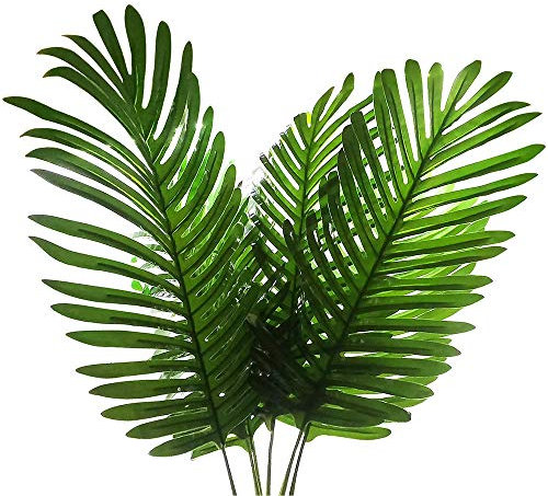 Shiwaki 5 PCS Plantes Artificielles Feuilles Décorations Faux Grandes De Palmier Tropical Imitation Fougères Plantes pour La Maison Cuisine Fête Arrangement De Fleurs Décorations De Mariage
