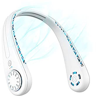 Bseical Mini Ventilatore USB Portatile Silenzioso Senza Pale, Ventilatore Collo Piccolo Elettrico Ricaricabile Wireless Multiuso Freddo, 3 Velocità 360° Regolabile, per Casa, Esterno Ecc (Bianca)