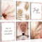 Novart Wandbilder - KEIN EXTRA RAHMEN BENÖTIGT - Wohnzimmer Schlafzimmer - Bilder Modern Oriental Marokko Palme - Rosa Beige - N006065a