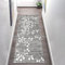 Teppich Läufer Küche Flur rutschfest 90×350cm, Grau Lang Modern Waschbar Vintage Polyester Korridor TeppichLäufer für Schlafzimmer Wohnzimmer Fußmatten, Breite 60cm/ 80cm/ 100cm/ 120cm