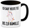 Ich sauf heute Tee bis 2,8 Kamille Kaffeebecher Schwarz mit Einhorn