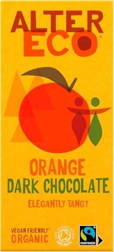Alter Eco Dark Chocolate Orange Bar, Organic & Fairtrade Vegan 1 x 100g