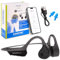 ARTZT neuro Knochenschall Kopfhörer Kabellos mit Mikrofon Open Ear Headset - SoundVibe - Schutz vor Wasser und Staub - Sportkopfhörer für Sport Freizeit Neuroathletik 13 x 11 x 4,5 cm, Grau