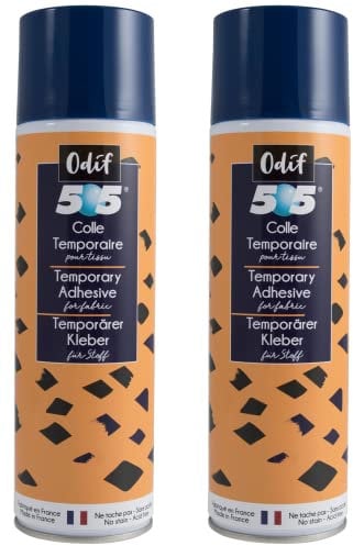 AD505 Odif Temporary Spray Adhesive for Fabrics Large 500ml - Pack of 2 cans