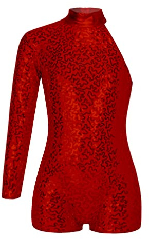MSemis Mädchen Tanztrikots Turnanzug Glänzend Pailletten Balletttrikot Langarm Tanzbody Gymnastik Leotard Kinder Tanz Outfit Ballettkleidung