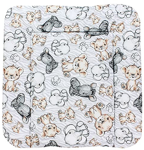 TupTam Baby Wickeltischauflage mit Baumwollbezug Gemustert, Farbe: Safari, Größe: 70 x 60 cm