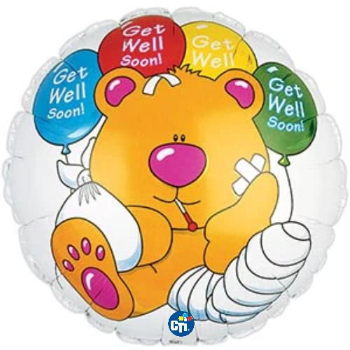 Folienballon mit Aufschrift Get Well Brewster, 43 cm, für Krankenhaus-Party, Dekoration – geeignet für Luft oder Helium