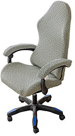 LIFEDX Housses de Chaise de Gaming,Housses de Chaise de Jeu Extensible 4 pièces,Housse de Chaise de Bureau avec Accoudoirs/Dossier de Chaise,Housse de Fauteuil Rotatif,Pas de Chaise- Gray