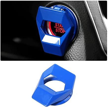 CGEAMDY Auto Zündknopf Abdeckung, Start Stop Knopf Abdeckung, Auto Startknopf Dekorationsring, Geeignet für Eine Breite Palette von Fahrzeugen auf Dem Markt (Blau)