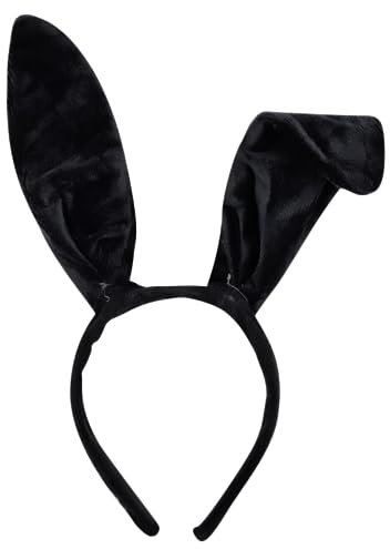 evelay Serre-tête avec oreilles de lapin noires - Accessoire de déguisement pour Halloween et Pâques