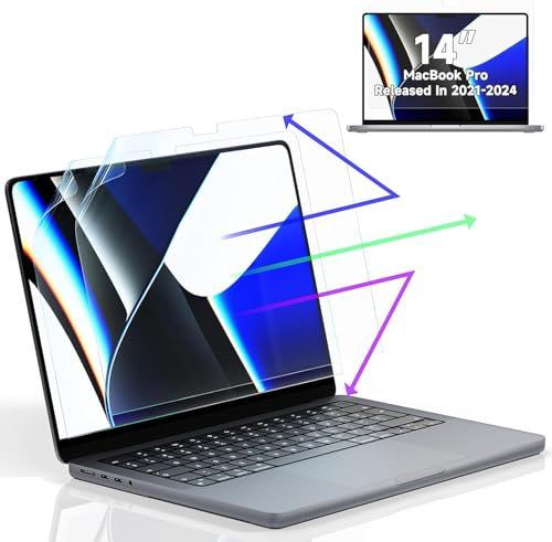 2 Unidades de Protector de Pantalla para MacBook Pro 14 (2021-2024,M1,M2,M3,M4), Filtro Anti Luz Azul Film Protector Ojos Pantalla para Mac Pro 14.2