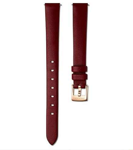 Swarovski Uhrband 5553221-XL Leder, Dunkelrot, Roségold-Legierungsschichtes PVD-Finish