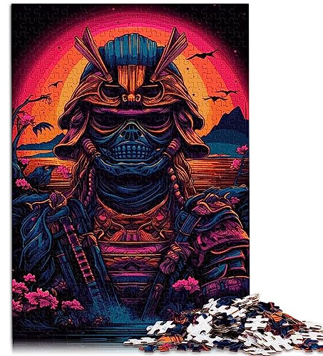 Puzzle Geschenk Samurai Synth Wave für Erwachsene Puzzles 1000 Teile Holzpuzzle Puzzle Anspruchsvolles Spiel Puzzles29,5 x 19,7/75 * 50cm.