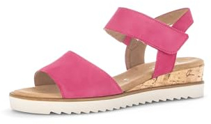 Gabor Damen Keilsandalen, Frauen Sandalen,Moderate Mehrweite (G),Strandschuhe,Keilsandaletten,Keilabsatz,flach,pink (Kork/Creme),38.5 EU / 5.5 UK