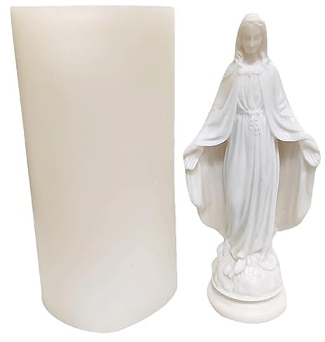 Moule en silicone pour bougie Vierge Marie – Créez des bougies divines avec un moule en silicone de qualité alimentaire facile à démouler