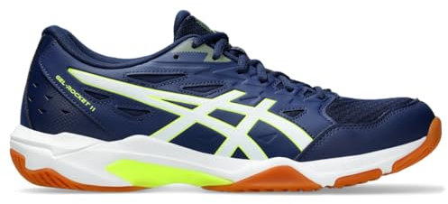 ASICS Herren Gel-Rocket 11 Volleyballschuhe, Blue Expanse/Safety Yellow, 45 EU