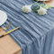 Asee'm Tischläufer Käsetuch 300 x 90cm Staubiges Blau Boho Transparente Läufer Tisch Hochzeit Gaze Stoff Rustikale Käse Tuch für Braut Dusche Party