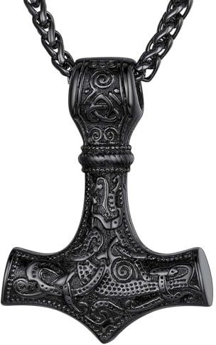 Thors Hammer Halskette Mit Keltischem Knoten - Wikinger Kette für Herren, 60cm