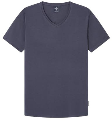 SPRINGFILED Camiseta cuello pico elastan, Camiseta Hombre, blue, XS