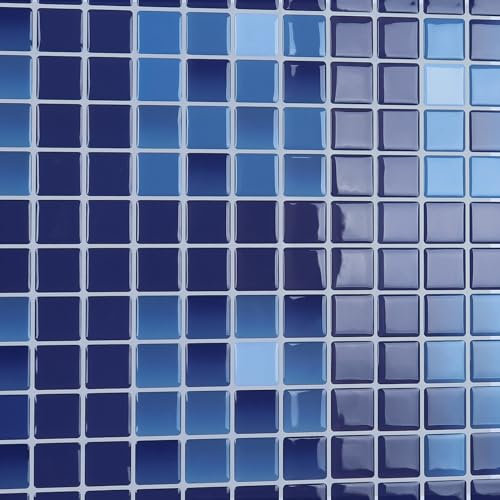 CRE8TIVE Piastrelle Adesive Mosaico 3D Mattonelle Adesive Cucina Blu Vintage Autoadesiva Piastrelle Adesive Bagno Impermeabile Adesivo Piastrelle Cucina per Camino Lavanderia 4 Pezzi 30.5cm x 30.5cm