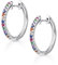 Amberta Lumini Damen 925 Sterling Silber Regenbogen Ohrringe: Silber Creolen Ohrringe mit Buntem Kristall 20 mm