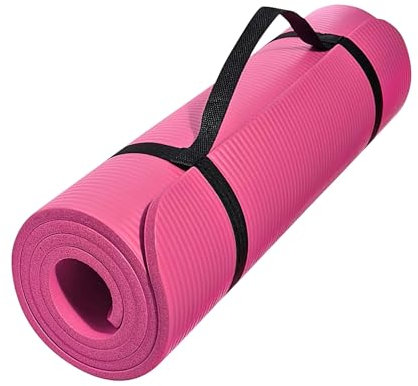 ForzaFit Yogamatte mit Tragegurt - Extra dick 12 mm (Rosa)