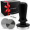 umrienso® Tamper 53,3mm Set mit Ripple + Flat Base tauschbar, Tamper druckregulierend 15kg, Kaffee Zubehör, Siebträgermaschine Zubehör – Siebträger Zubehör, Espresso Tamper Set, Barista Set