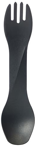 humangear GoBites Uno | Utensilios de viaje y camping | Utensilios de comedor portátiles y convertibles | Tenedor multifuncional, titanio negro