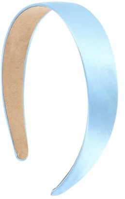 ZEYIYER Haarreif Blau, Helles Blaues Haarband Mit Satin Überzogenes Hellblaues Haarbander Prinzessin Breites Gepolstertes Haarband Modische Haarbänder für Frauen, Blaue Stirnbänder