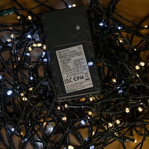Samuel ALEXANDER 100m 1000 LED Battery Operated Christmas String Lights with Timer in Cool & Warm White