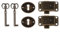 Decorative Vintage Bronze Door Lock Set Includes 6 Locks and Matching Keys for Easy Use