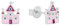 Prinzessin Lillifee Ohrstecker 925 Sterling Silber Mädchen Kinder Ohrschmuck, mit Zirkonia synth., 0,9 cm, Rosa, Schloss, Kommt in Schmuck Geschenk Box, 2039763