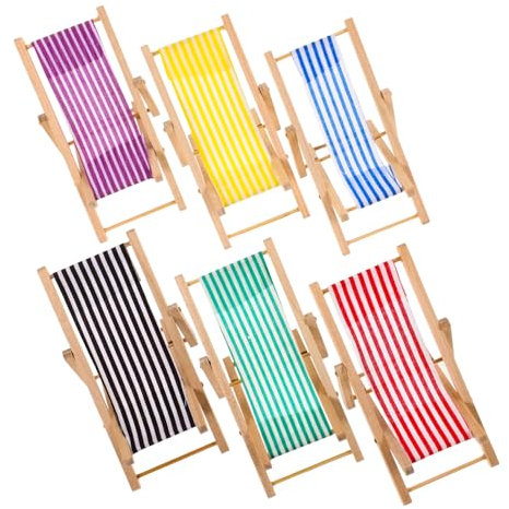 BESTonZON 6 Pezzi sedia da spiaggia Piscina mini sedia da spiaggia giocattoli giocattolo toy lettino da spiaggia decorazione casa poltrona pieghevole in miniatura piccolo ornamento