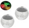 POPETPOP Luz Flotante Piscina Solar Lámpara Solar Exterior Decorativa 2 Faroles Esféricos Intermitente Cálido