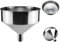 Metal Funnel Stainless Steel Funnel with Filter Household Oil Extra Large for Filling Bottles, Liquid, Oils, Powder Beans Jam Industrial, Stainless Steel, Metal