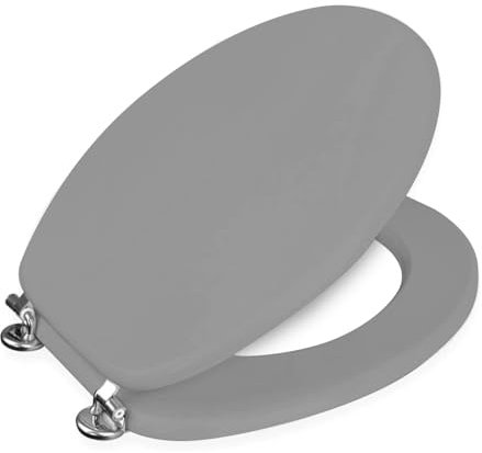Showerdrape Oxford Grey Wooden Toilet Seat