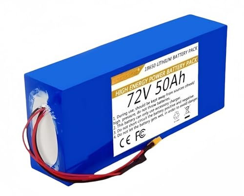 Batteria Agli Ioni Di Litio Per Bici Elettrica Da 72 V E 50 Ah Con Caricabatteria E Protezione BMS Integrata, Ideale Per Motori Di Biciclette Elettriche Da 1000-1500 W. 72V50Ah,XT60