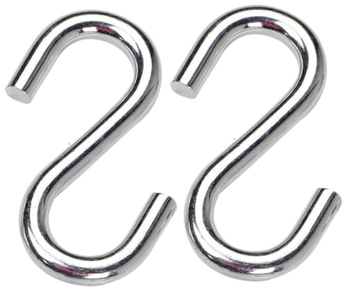UEKPDM Ganci a S in acciaio inossidabile 304, 7,6 cm, ganci per amaca e altalena, 2 confezioni