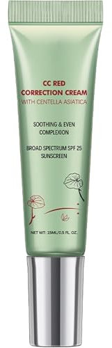 CC Red Correct mit Centella Asiatica, Concealer für unsichtbare Poren, CC Cream Light mit LSF 25, für Hautunreinheiten, Rötungen und Aknemale