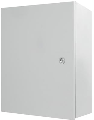 40 * 20 * 50cm Steel Electrical Box with Security Lock+Keys, IP50-55 Waterproof & Dustproof, Detachable Back & Bottom Plates, Outdoor/Indoor Electrical Junction Box