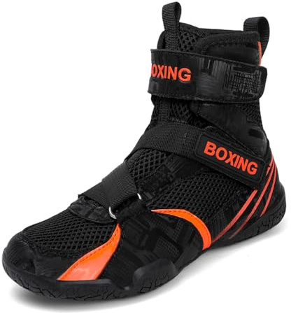 LZQpearl Kinder Boxschuhe, Unisex High-Top Pro Wrestling Stiefel, Muay Thai Kickbox Sparring Boxer Turnschuhe, Kampfsportschuh Für Jungen, Mädchen, Kinder, Jugendliche
