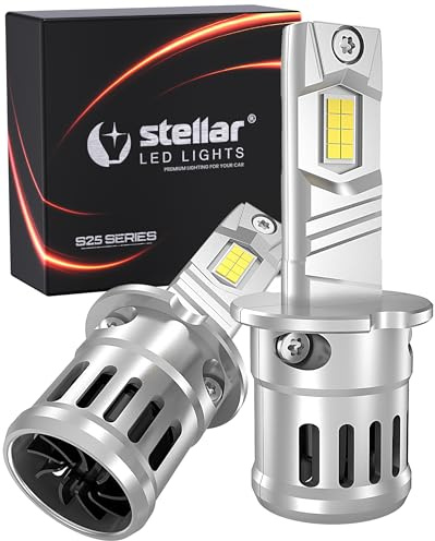 Stellar Lampe H3 – 6500K Diamond White, +200% Helligkeit, 1:1 Halogen Größe, Halogen-Brenner-Ersatz, IP68 Wasserdicht, 3-Min Plug & Play, 1 Jahre Garantie, 1 Paar