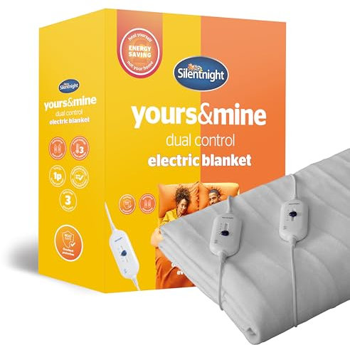 Silentnight Dual Control Electric Blanket King Size - Heated Electric Underblanket Bed Warmer Sheet with 3 Heat Settings, Easy Fit Straps and Split Controls - King Size 160x150cm (63x59)