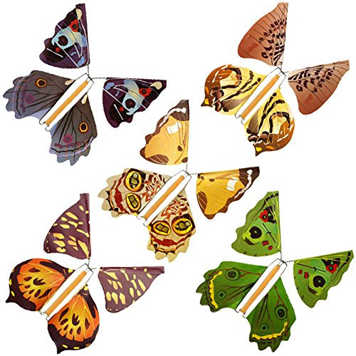 Enjoyer 20 Stück magische Fee fliegt im Buch, Schmetterling, Gummiband, angangetrieben, Schmetterling-Spielzeug, tolle Überraschung, Hochzeit, Geburtstag, Geschenk, Gadget