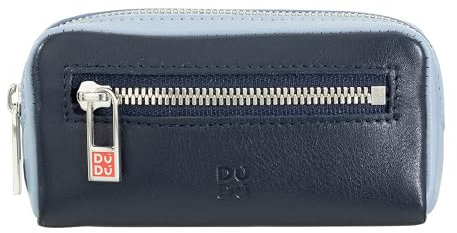 DUDU Bunte Unisex Schlüsseltasche in echtem Kalbsleder Navy